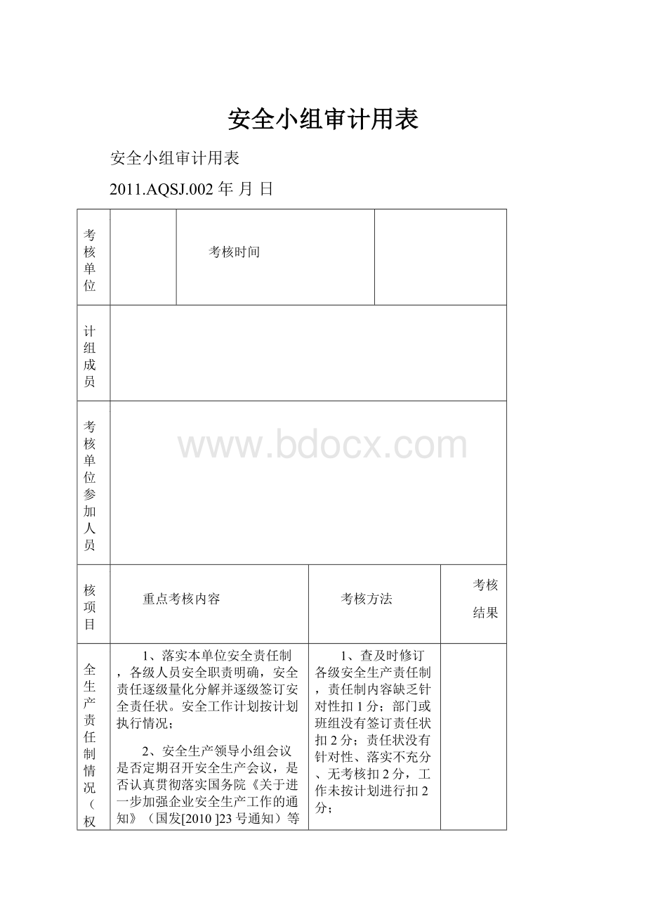 安全小组审计用表.docx