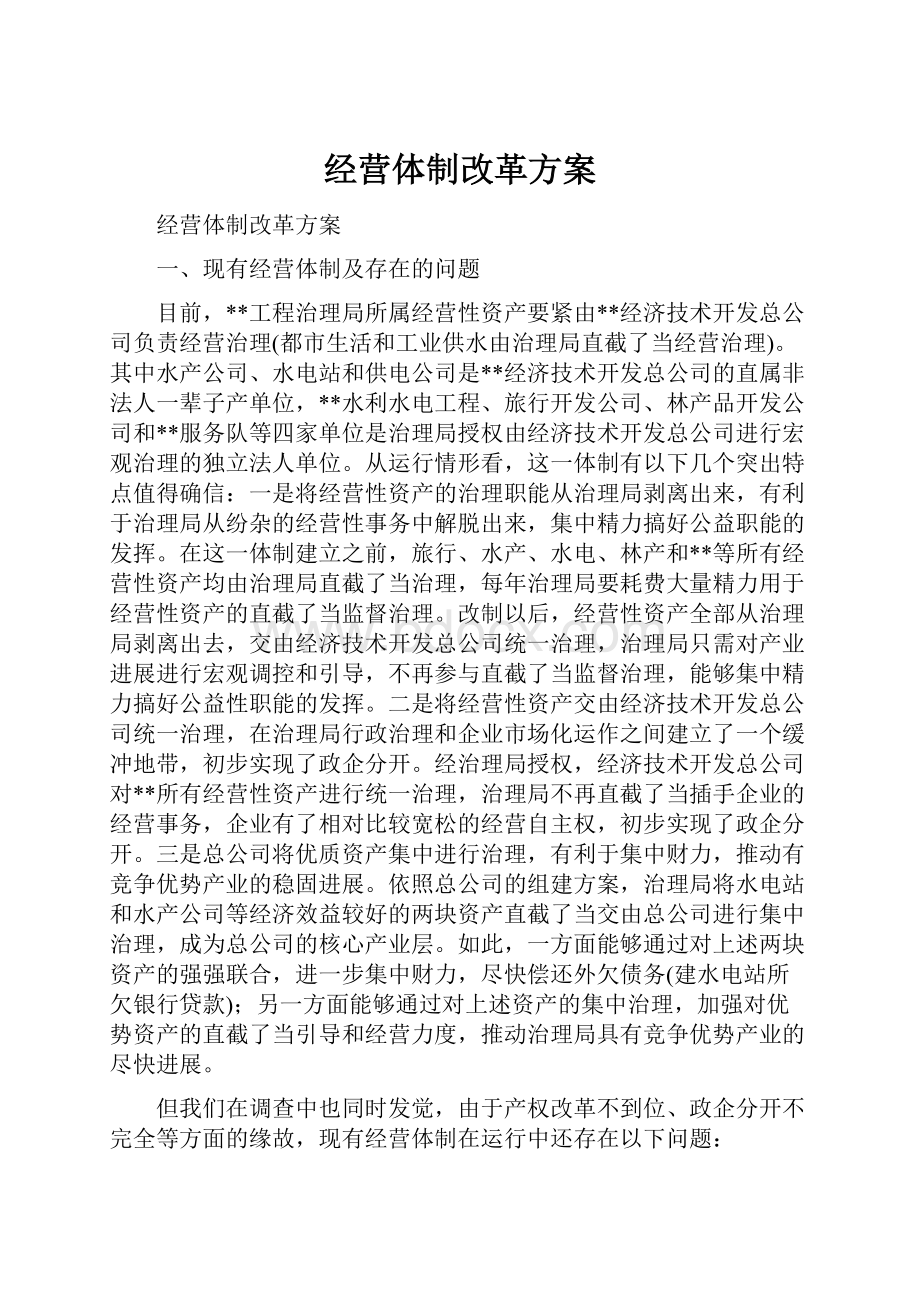 经营体制改革方案.docx_第1页