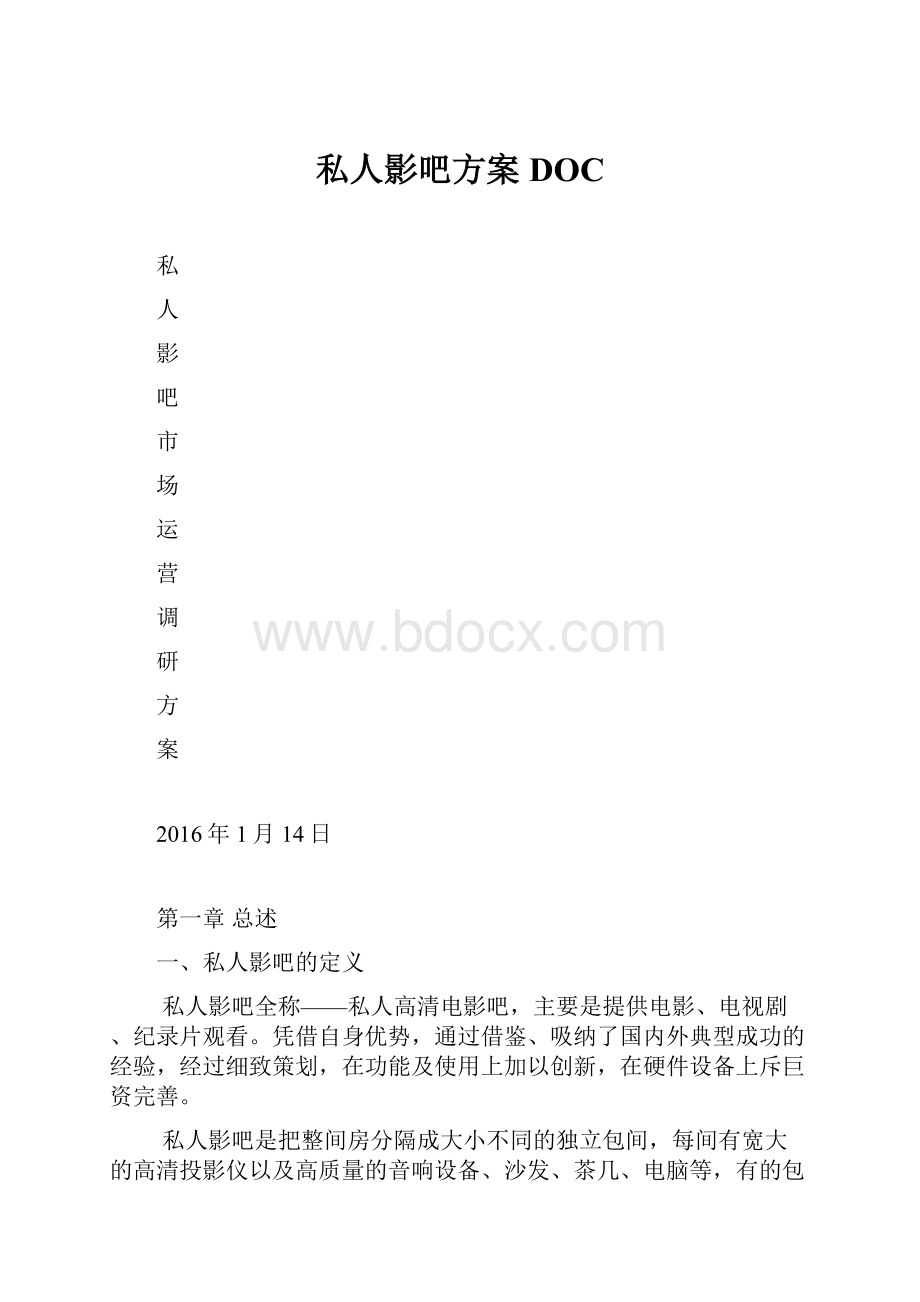 私人影吧方案DOC.docx