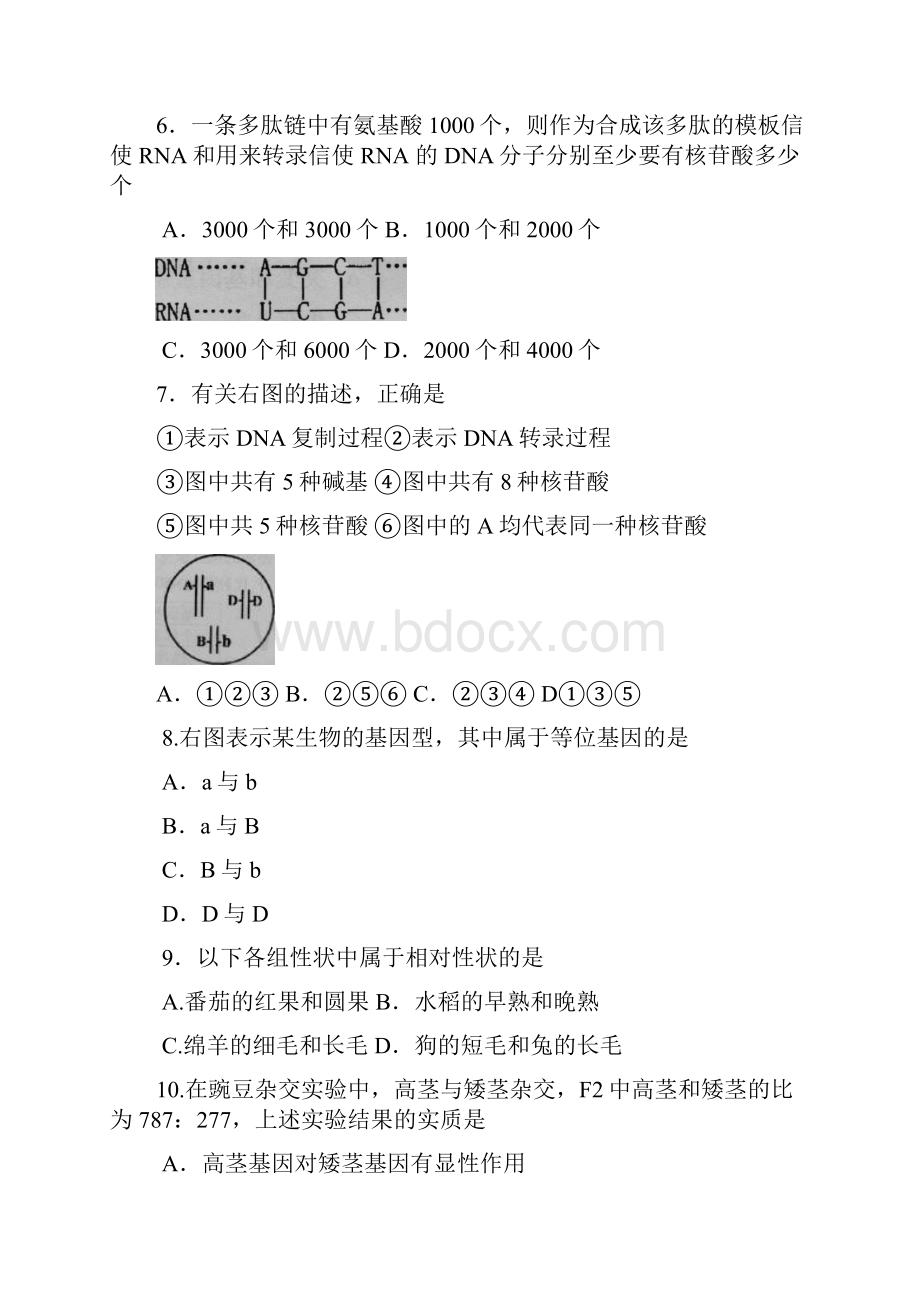 学年度下学期高二生物下期期末质量评估试题及答案.docx_第2页