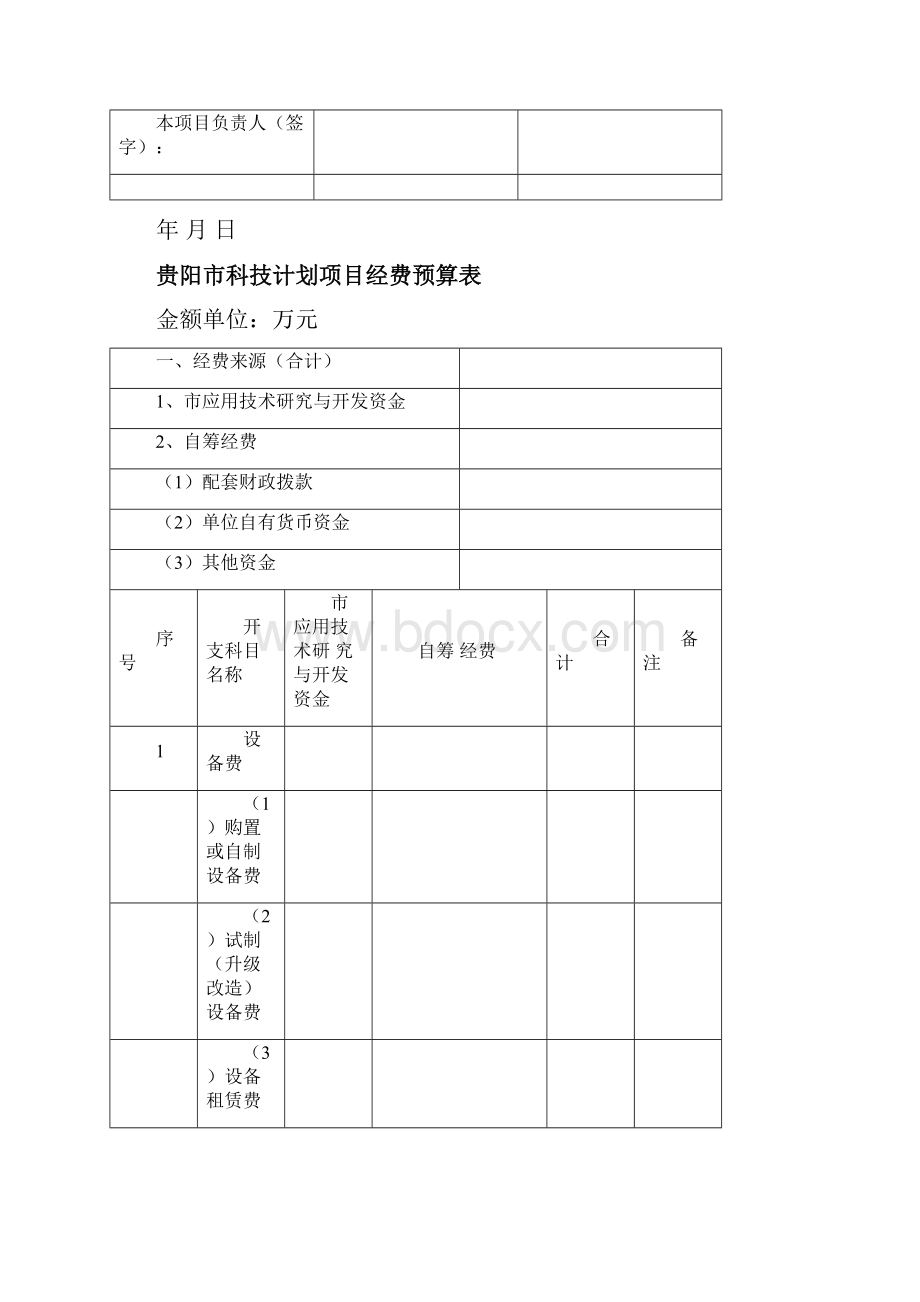 贵阳市科技计划项目经费预算申报书范本.docx_第2页