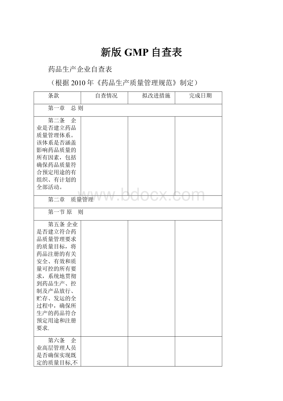 新版GMP自查表.docx_第1页