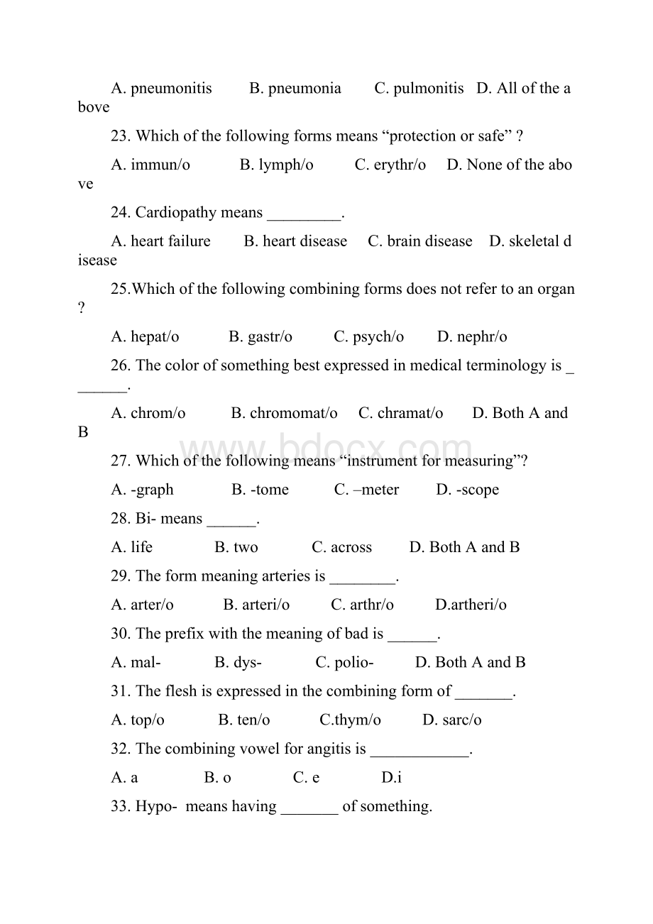 医学专业英语试题.docx_第3页