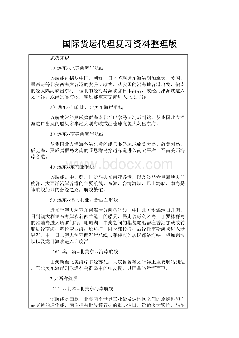 国际货运代理复习资料整理版.docx