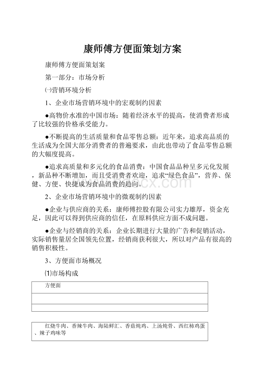 康师傅方便面策划方案.docx