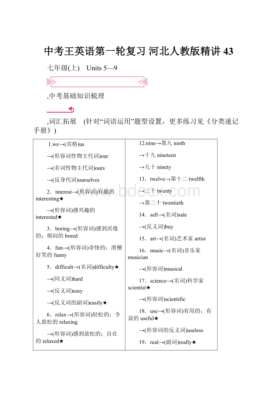 中考王英语第一轮复习河北人教版精讲 43.docx_第1页