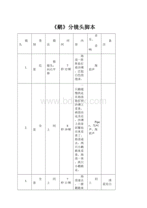 《鹬》分镜头脚本.docx