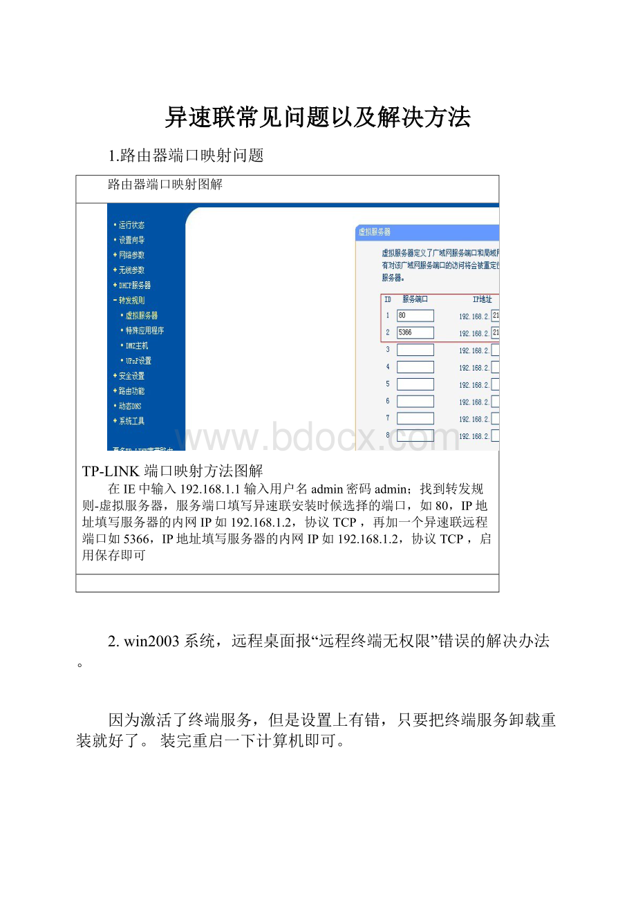 异速联常见问题以及解决方法.docx