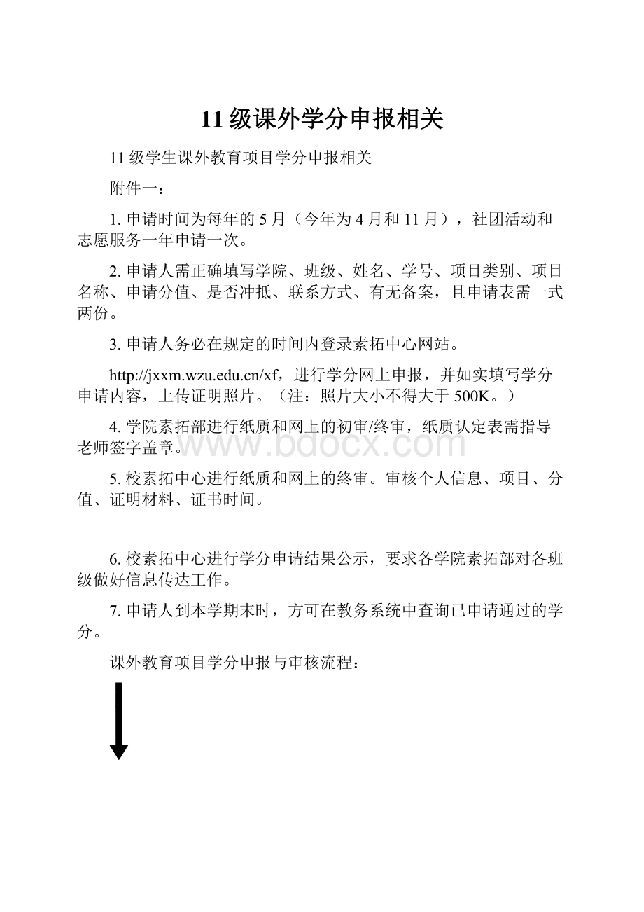 11级课外学分申报相关.docx