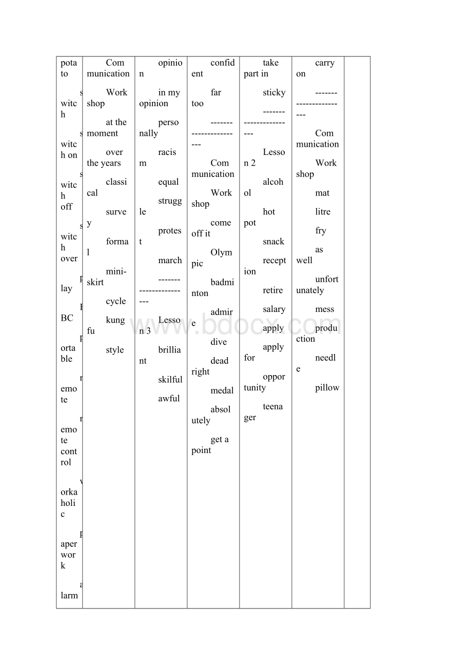 北师大版高中英语单词必修1一8英文中文对照版.docx_第3页