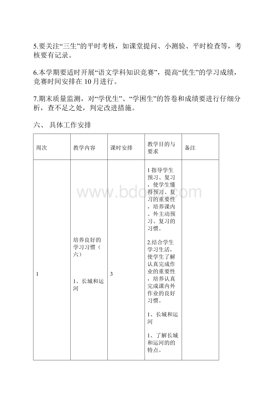 苏教版春季学期小学三年级语文下学期教学计划.docx_第3页