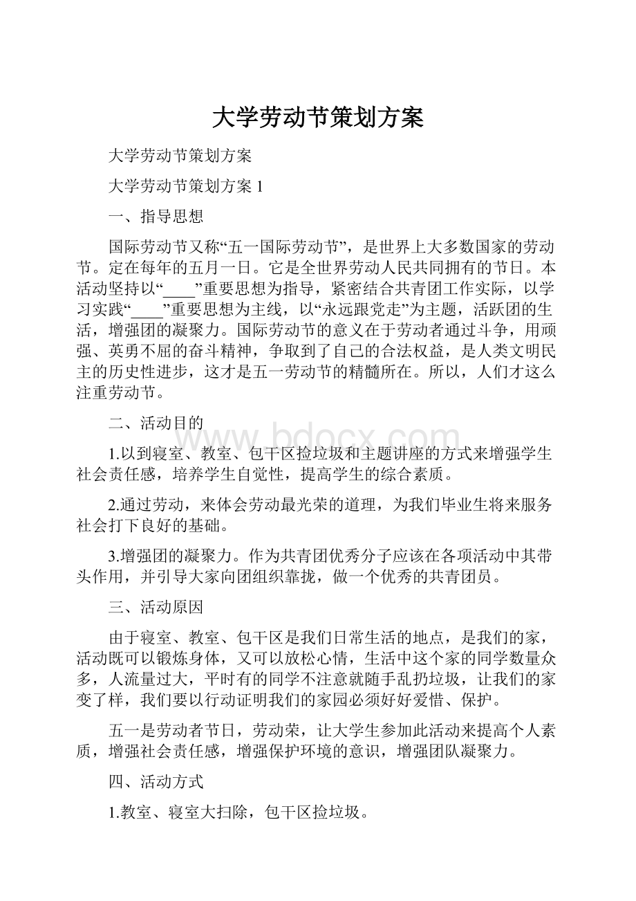 大学劳动节策划方案.docx