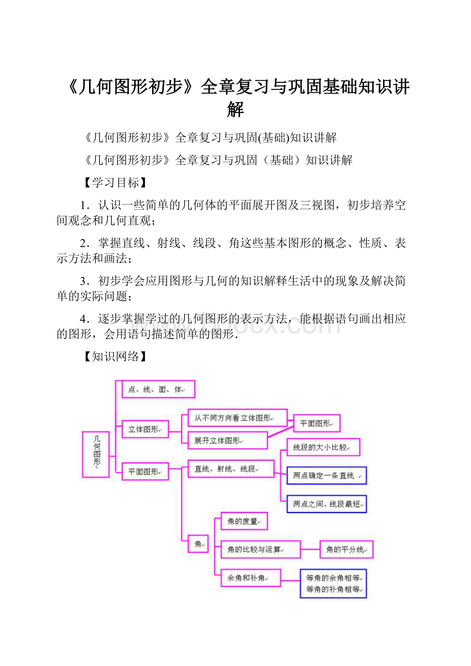 《几何图形初步》全章复习与巩固基础知识讲解.docx