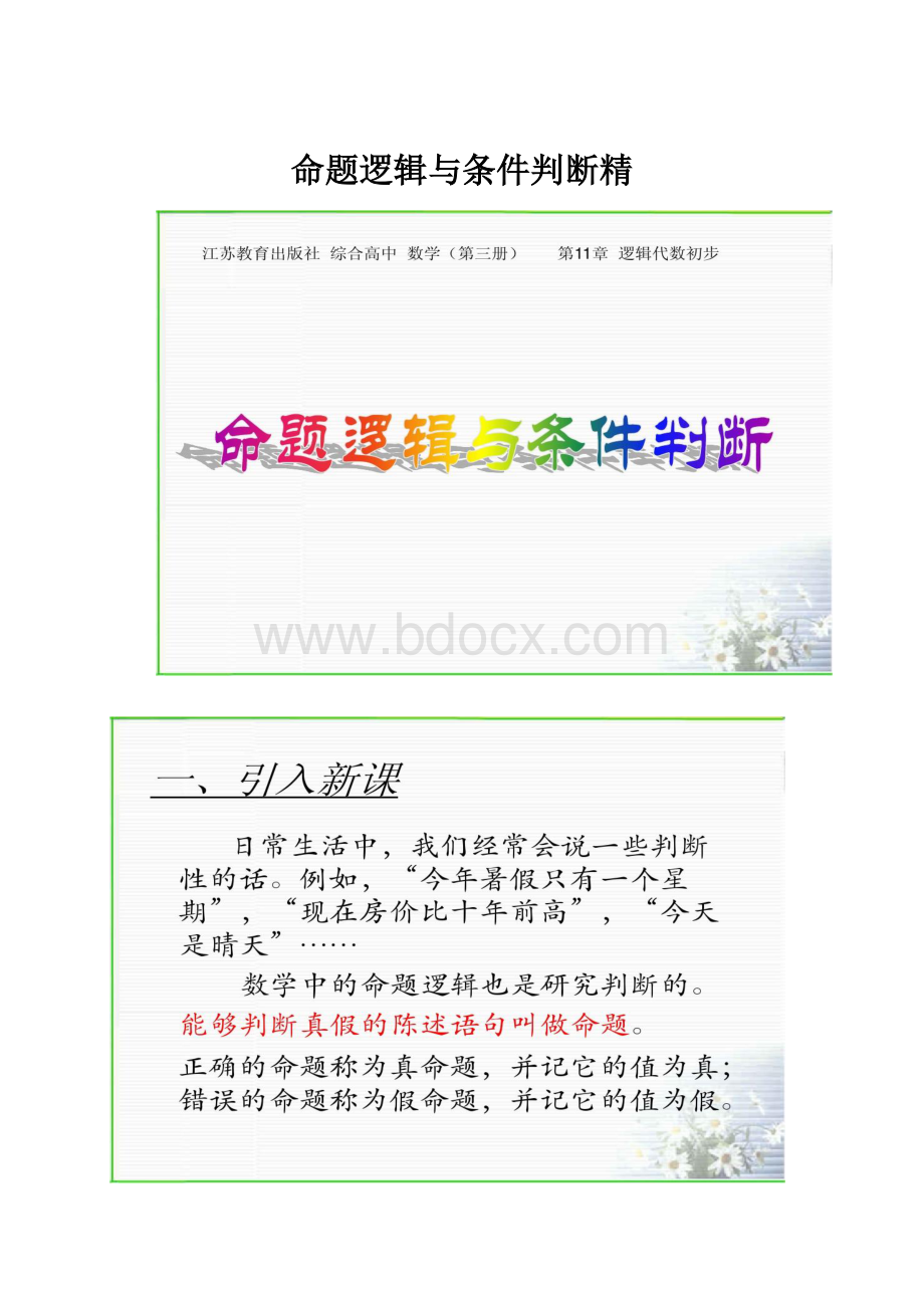 命题逻辑与条件判断精.docx