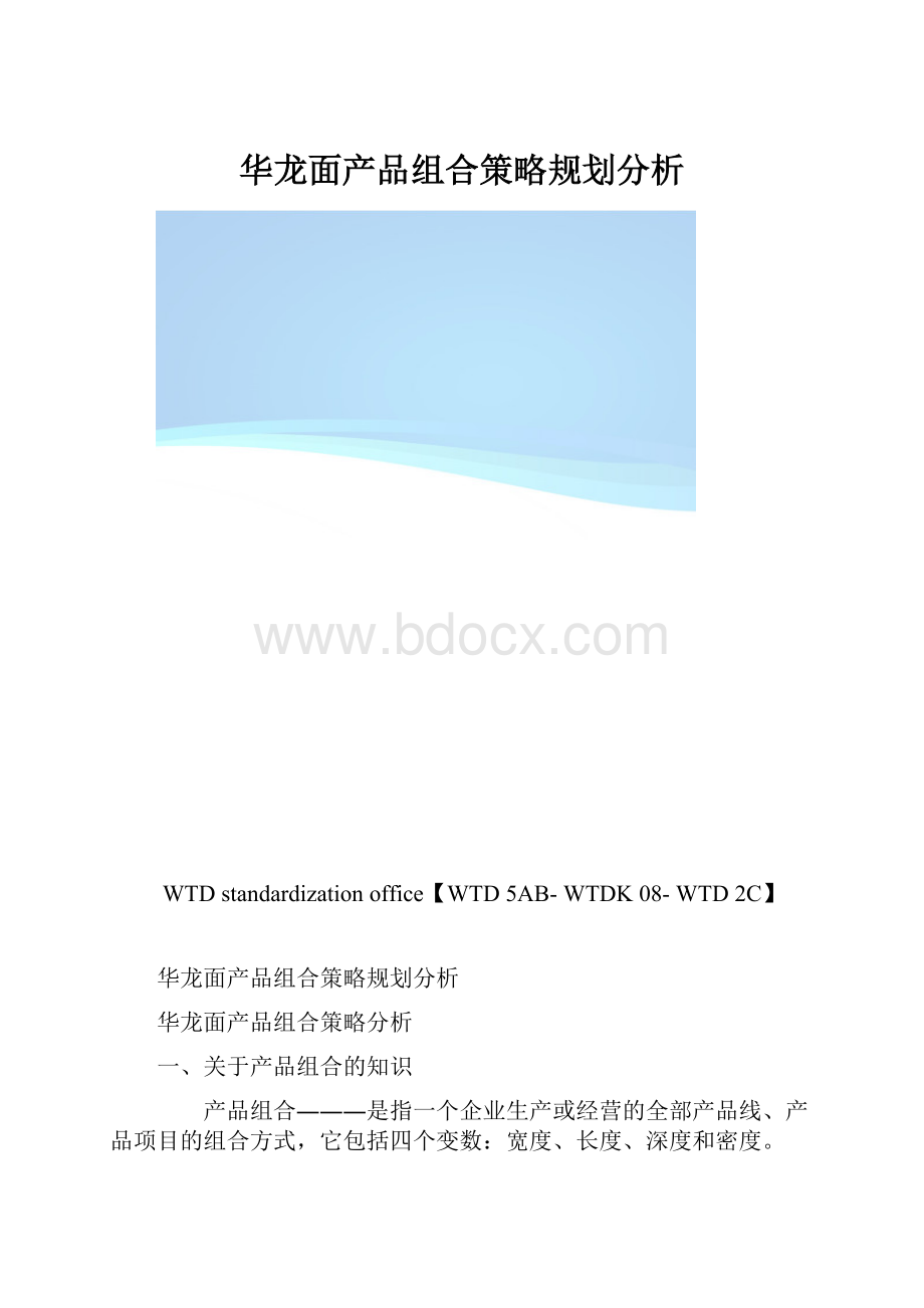 华龙面产品组合策略规划分析.docx