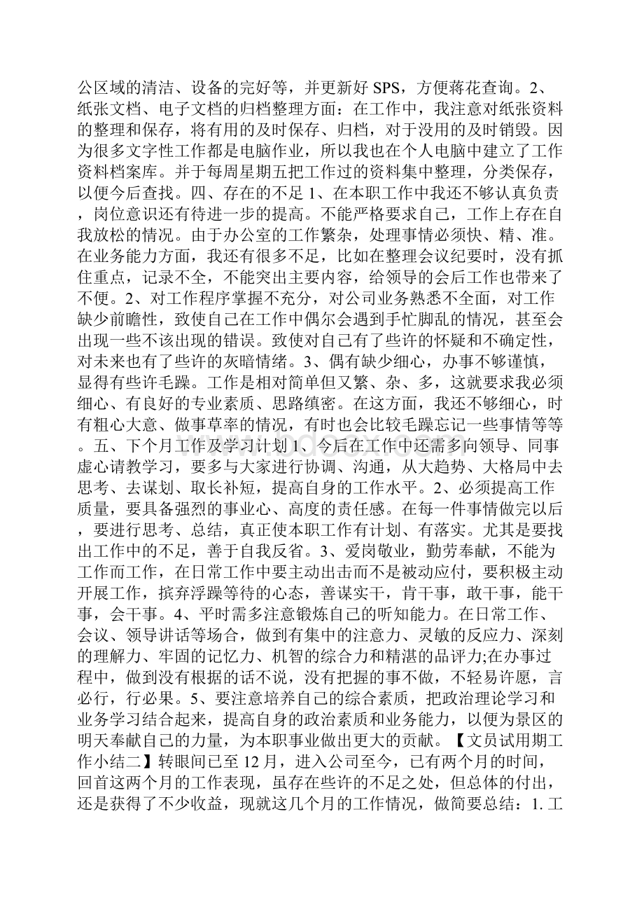 文员试用期工作小结.docx_第2页