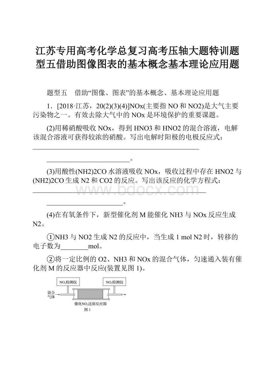 江苏专用高考化学总复习高考压轴大题特训题型五借助图像图表的基本概念基本理论应用题.docx