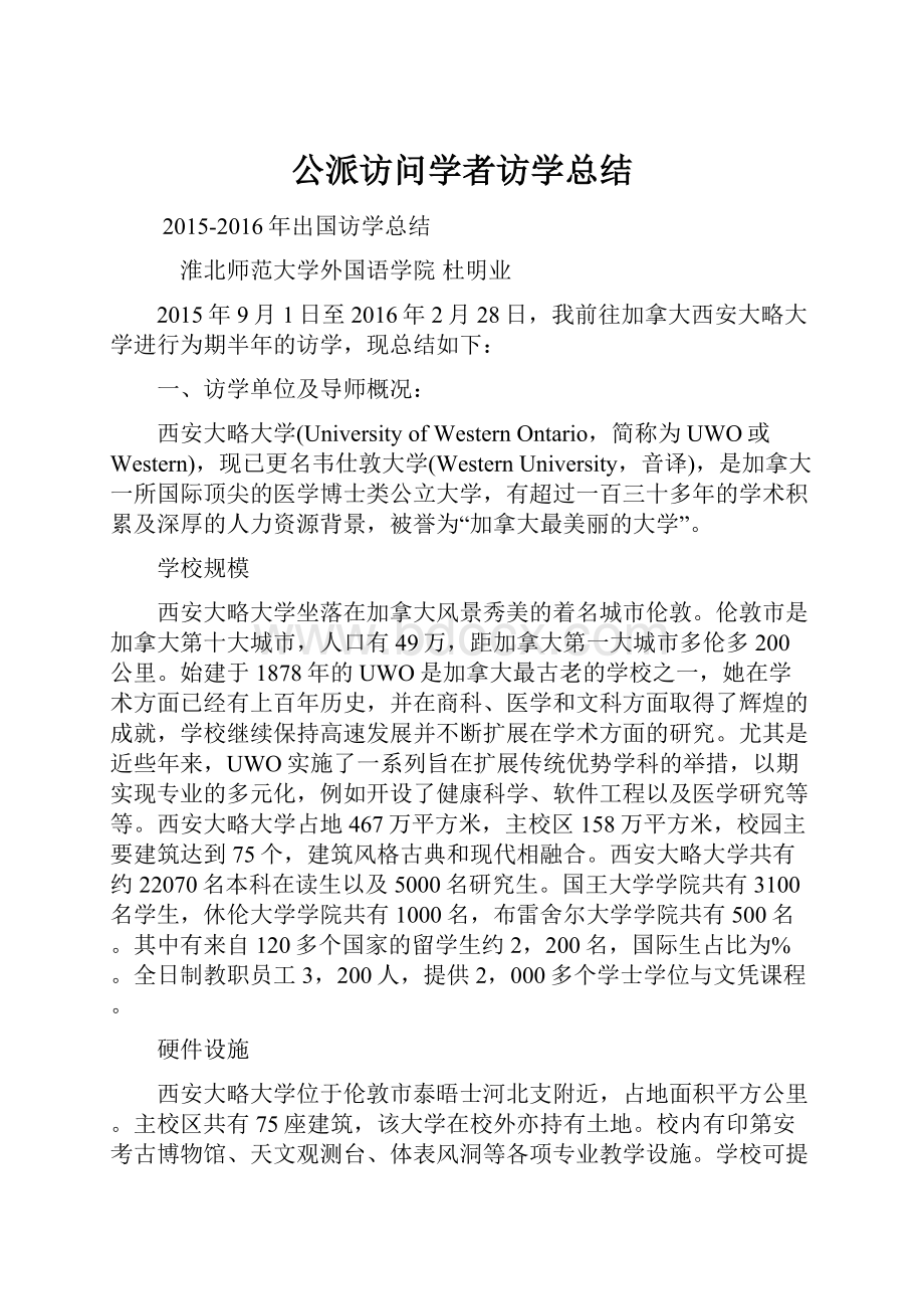 公派访问学者访学总结.docx