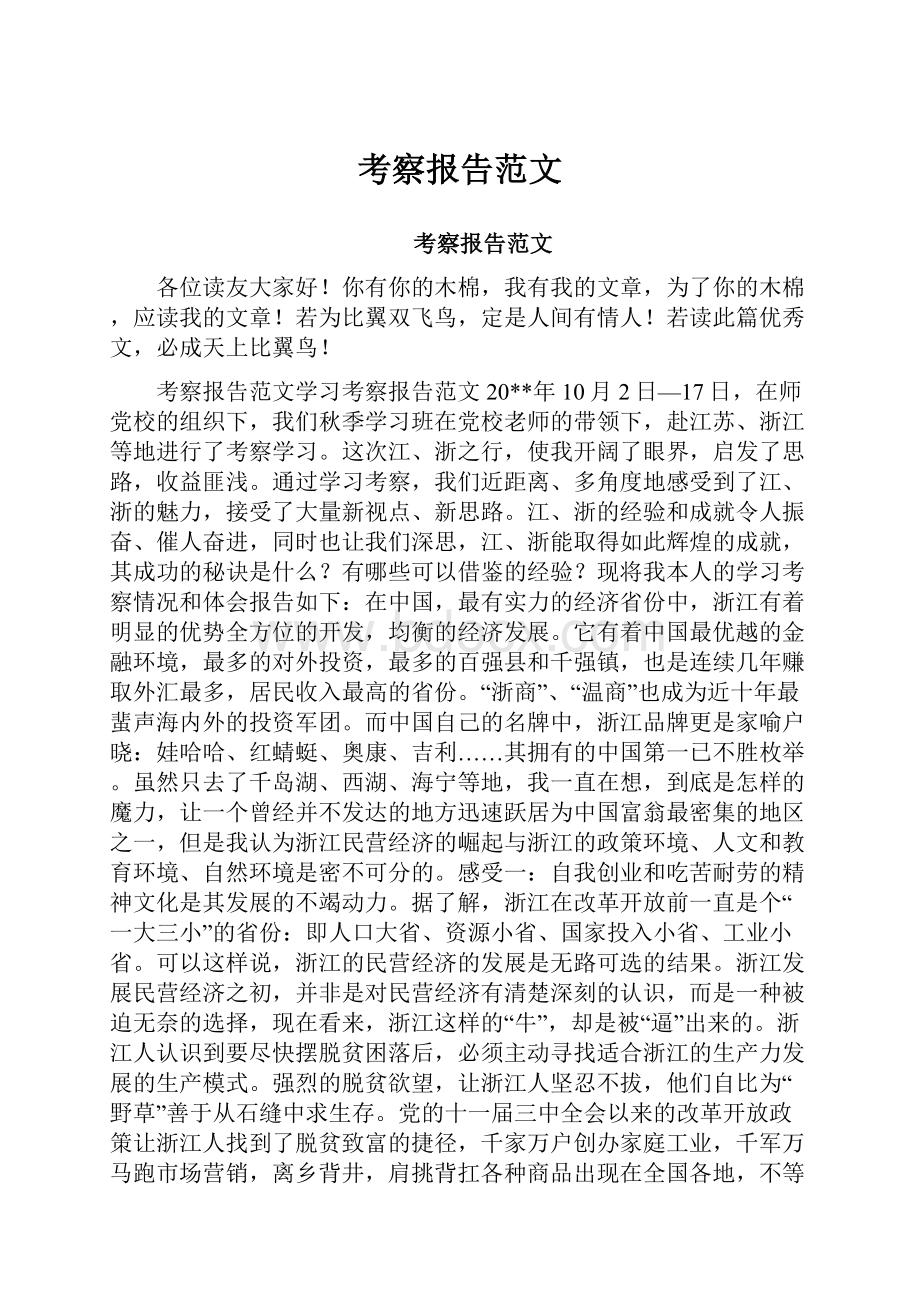 考察报告范文.docx