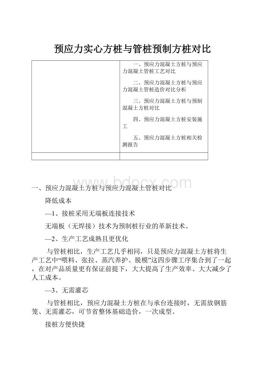 预应力实心方桩与管桩预制方桩对比.docx