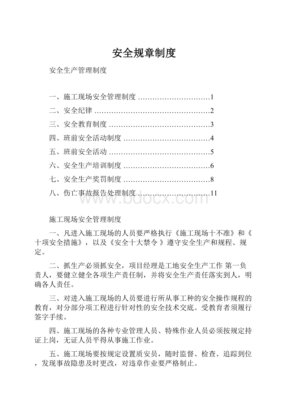 安全规章制度.docx_第1页