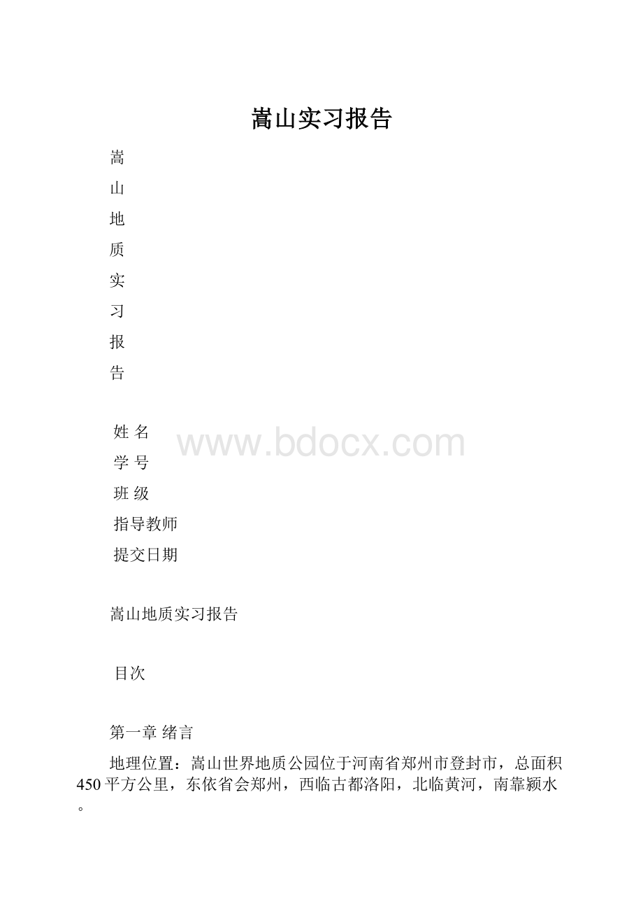 嵩山实习报告.docx_第1页