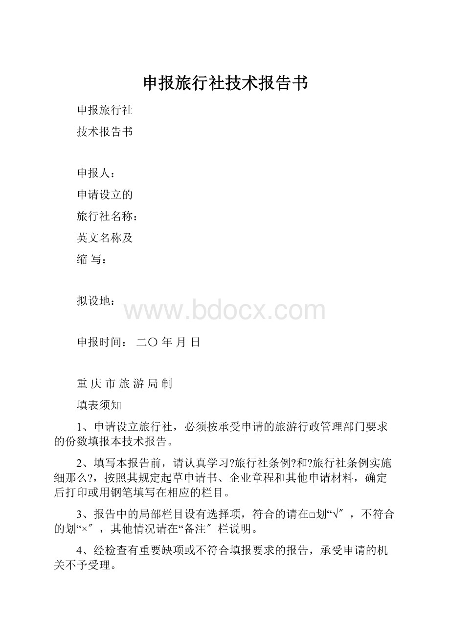 申报旅行社技术报告书.docx_第1页