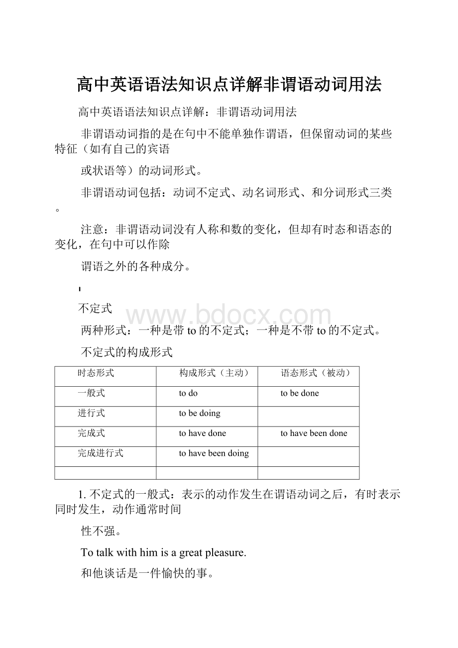 高中英语语法知识点详解非谓语动词用法.docx_第1页