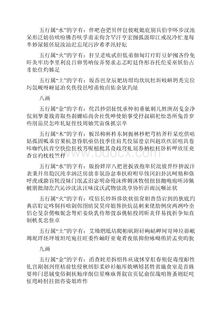 中国汉字五行属性查询.docx_第3页