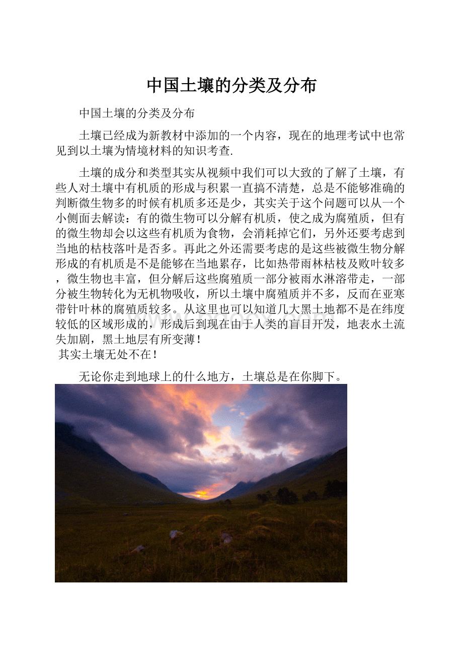 中国土壤的分类及分布.docx_第1页