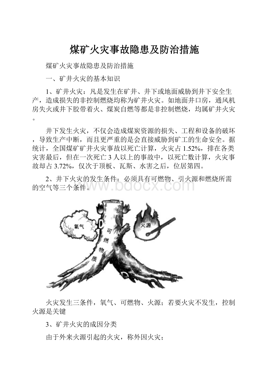 煤矿火灾事故隐患及防治措施.docx