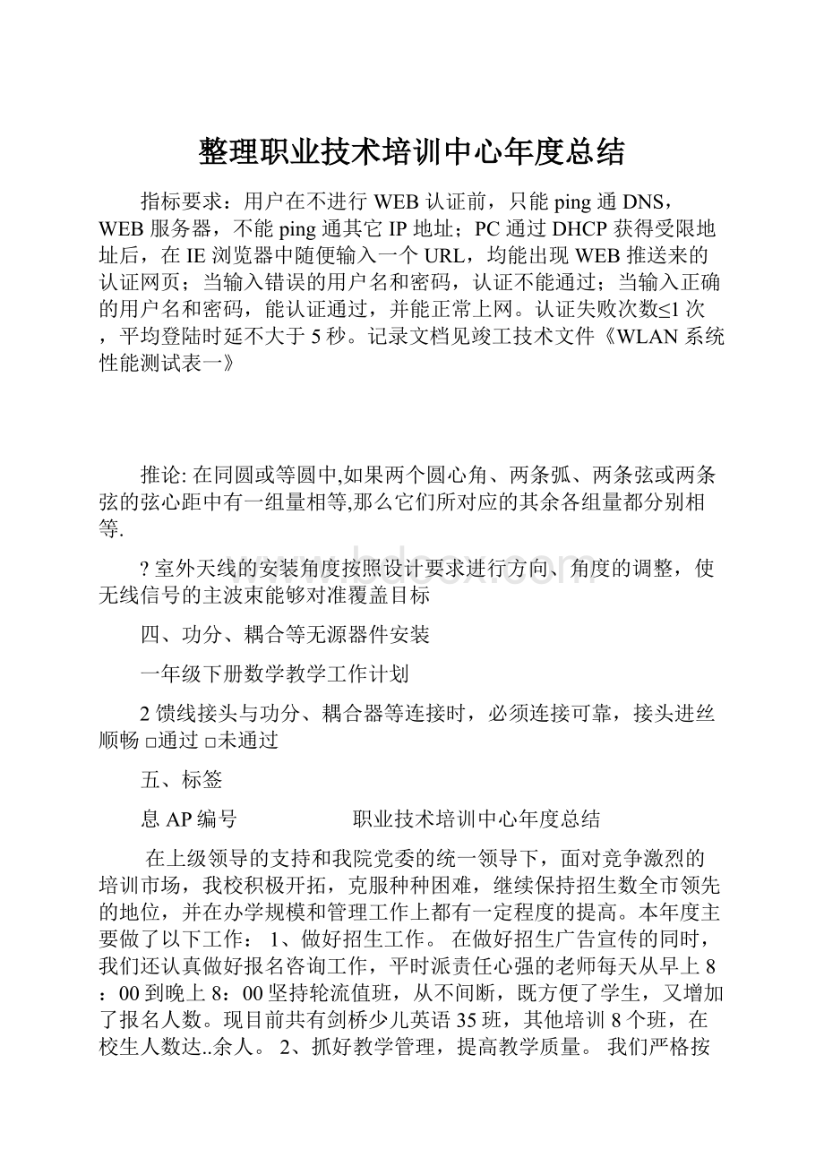 整理职业技术培训中心年度总结.docx