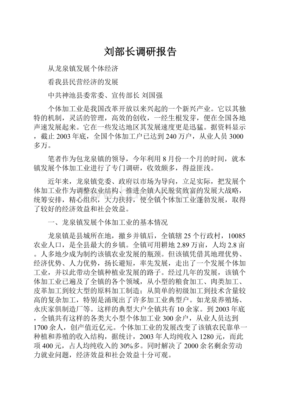 刘部长调研报告.docx_第1页