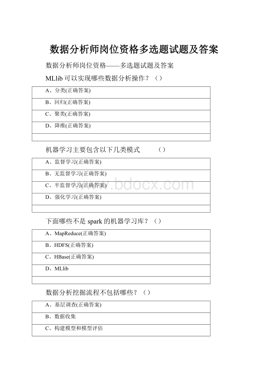 数据分析师岗位资格多选题试题及答案.docx