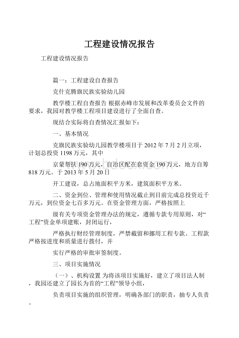 工程建设情况报告.docx