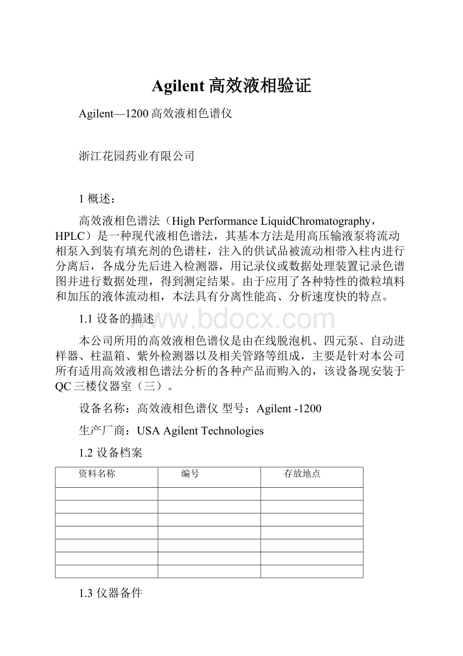 Agilent高效液相验证.docx_第1页