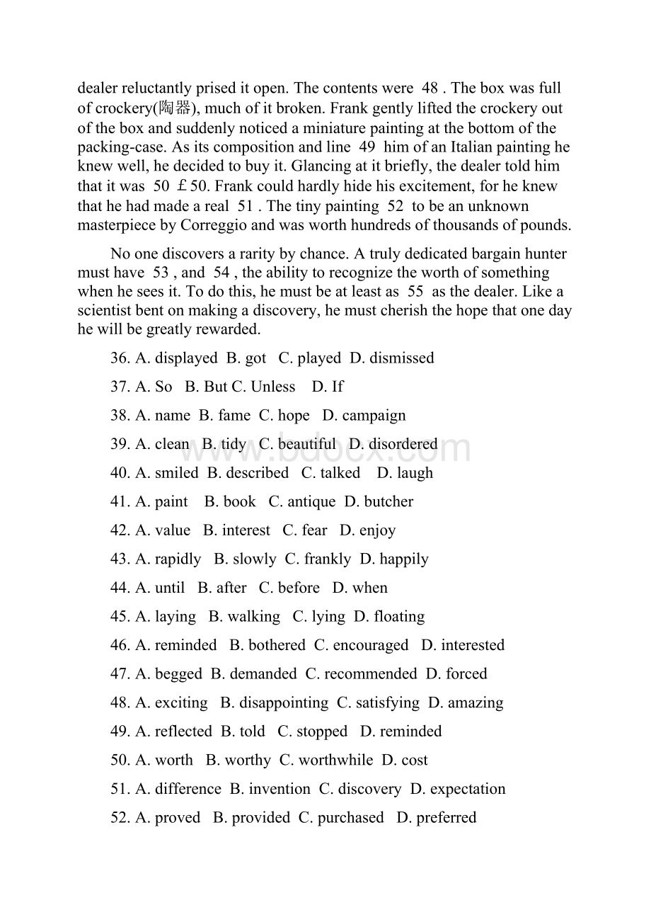 36篇英语完形填空精编高中.docx_第3页