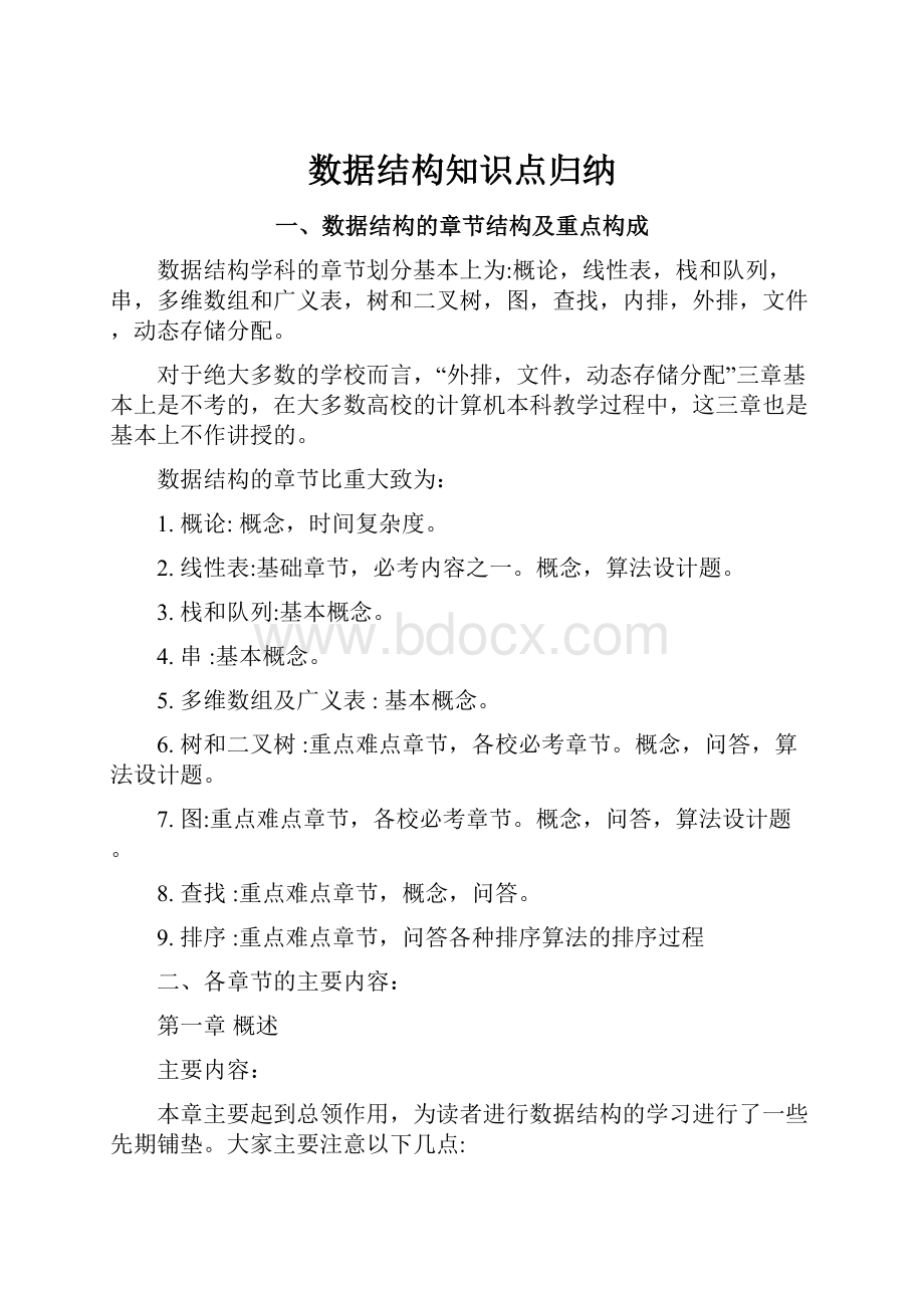 数据结构知识点归纳.docx_第1页