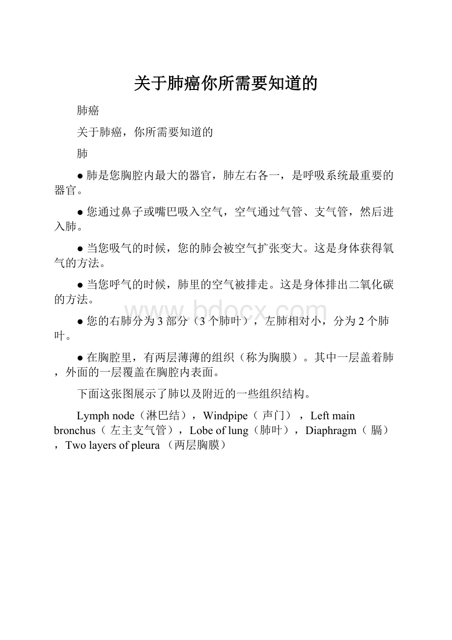 关于肺癌你所需要知道的.docx_第1页