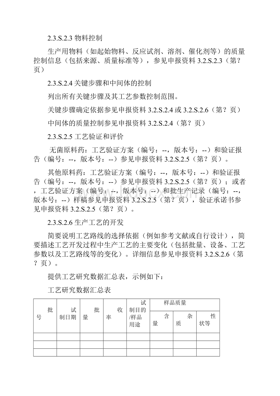 CTD格式主要研究信息汇总表1.docx_第2页