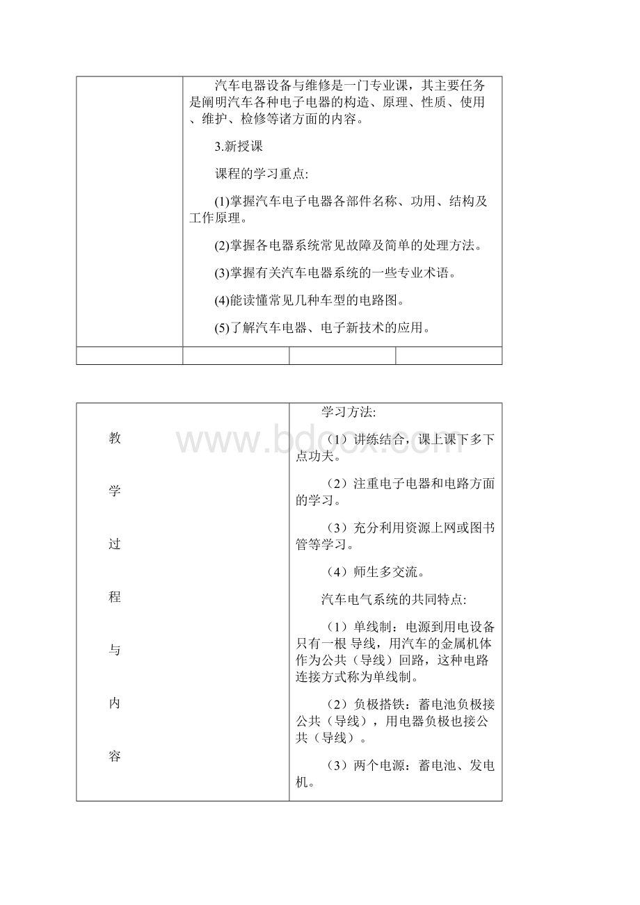 教师教案《汽车电气设备构造与维修》.docx_第2页