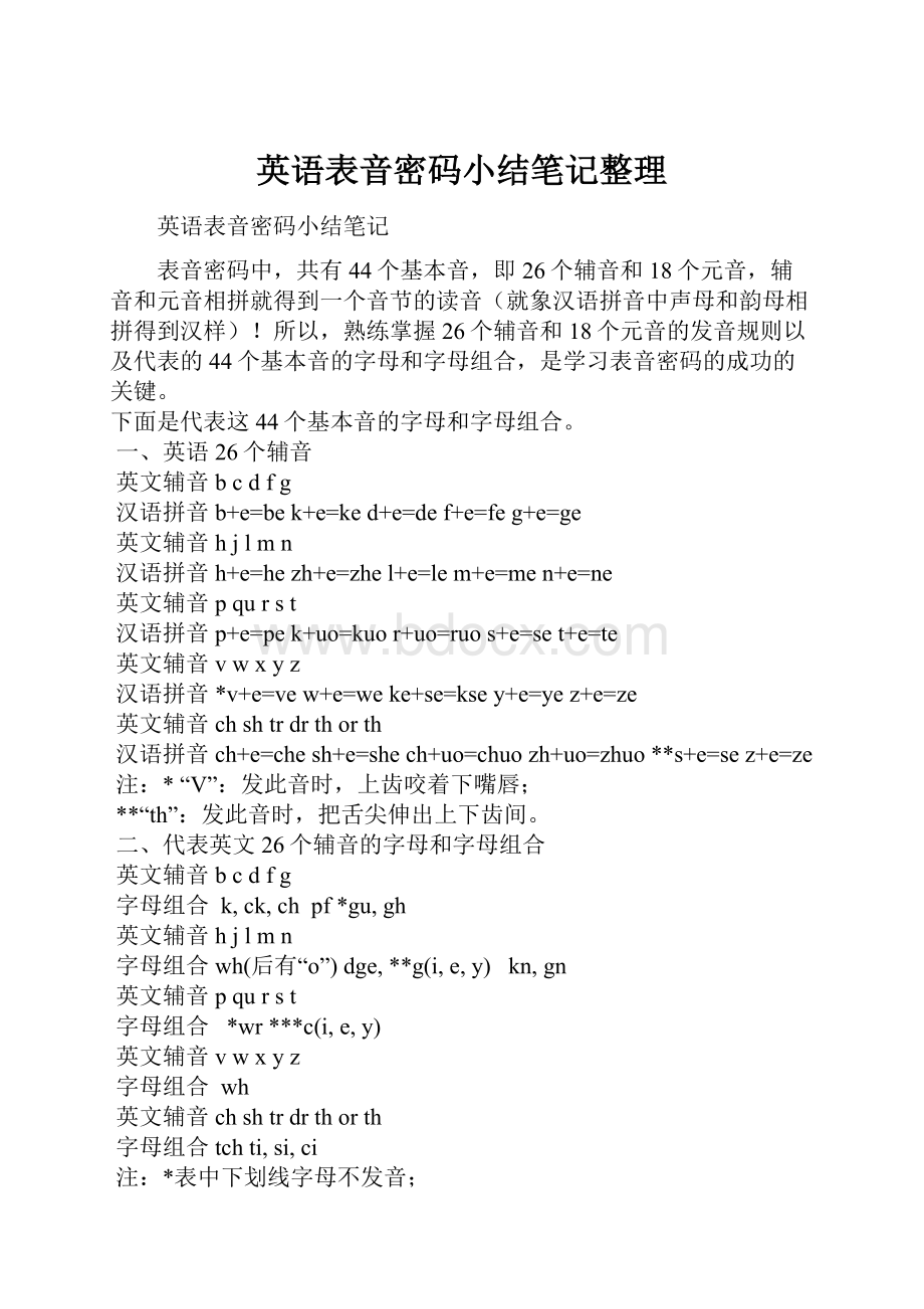 英语表音密码小结笔记整理.docx_第1页