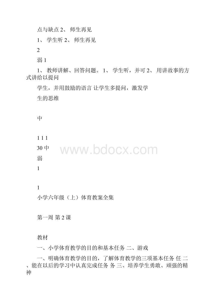 小学六年级上体育教案全集.docx_第2页