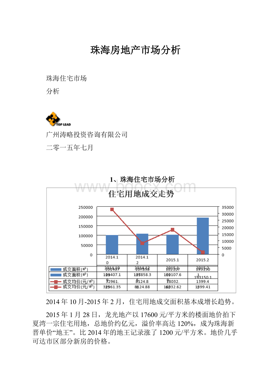 珠海房地产市场分析.docx_第1页