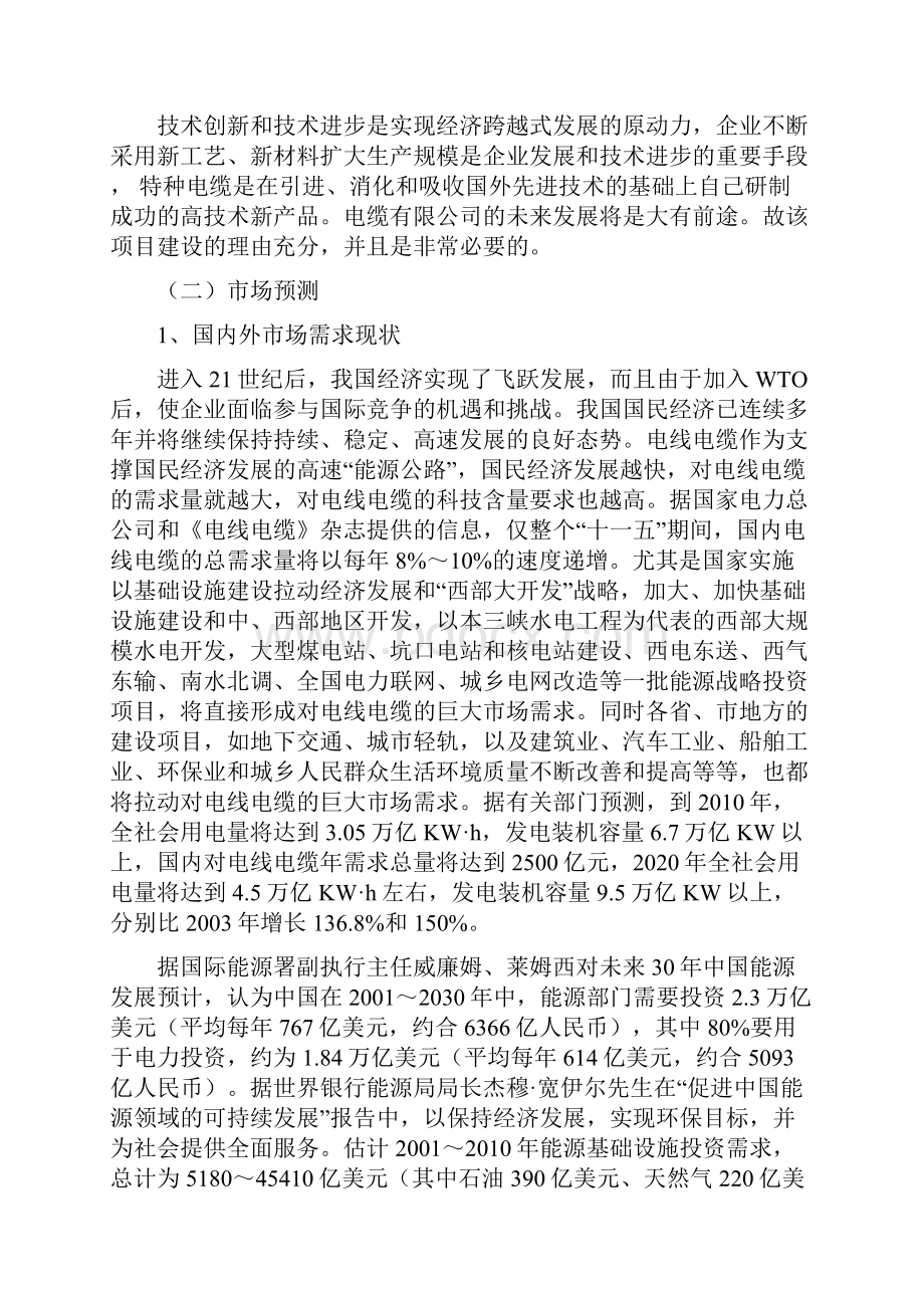 电线电缆生产建设项目可行性研究报告定稿.docx_第2页