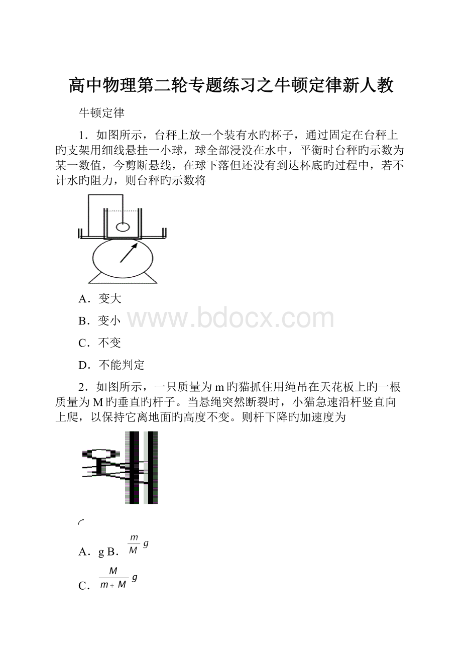 高中物理第二轮专题练习之牛顿定律新人教.docx_第1页