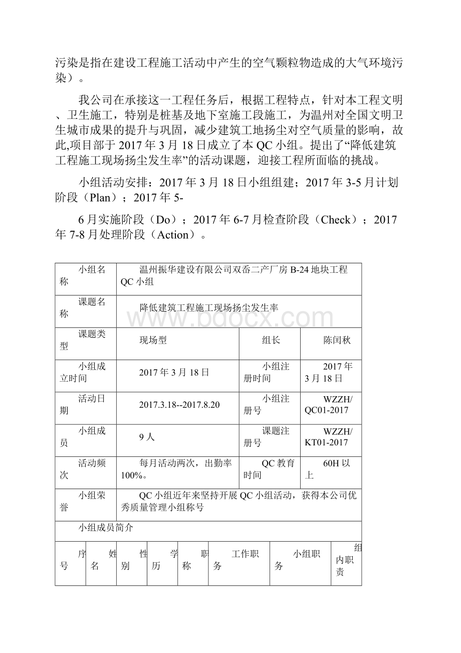 QC小组活动成果降低建筑工程施工现场扬尘发生率.docx_第2页