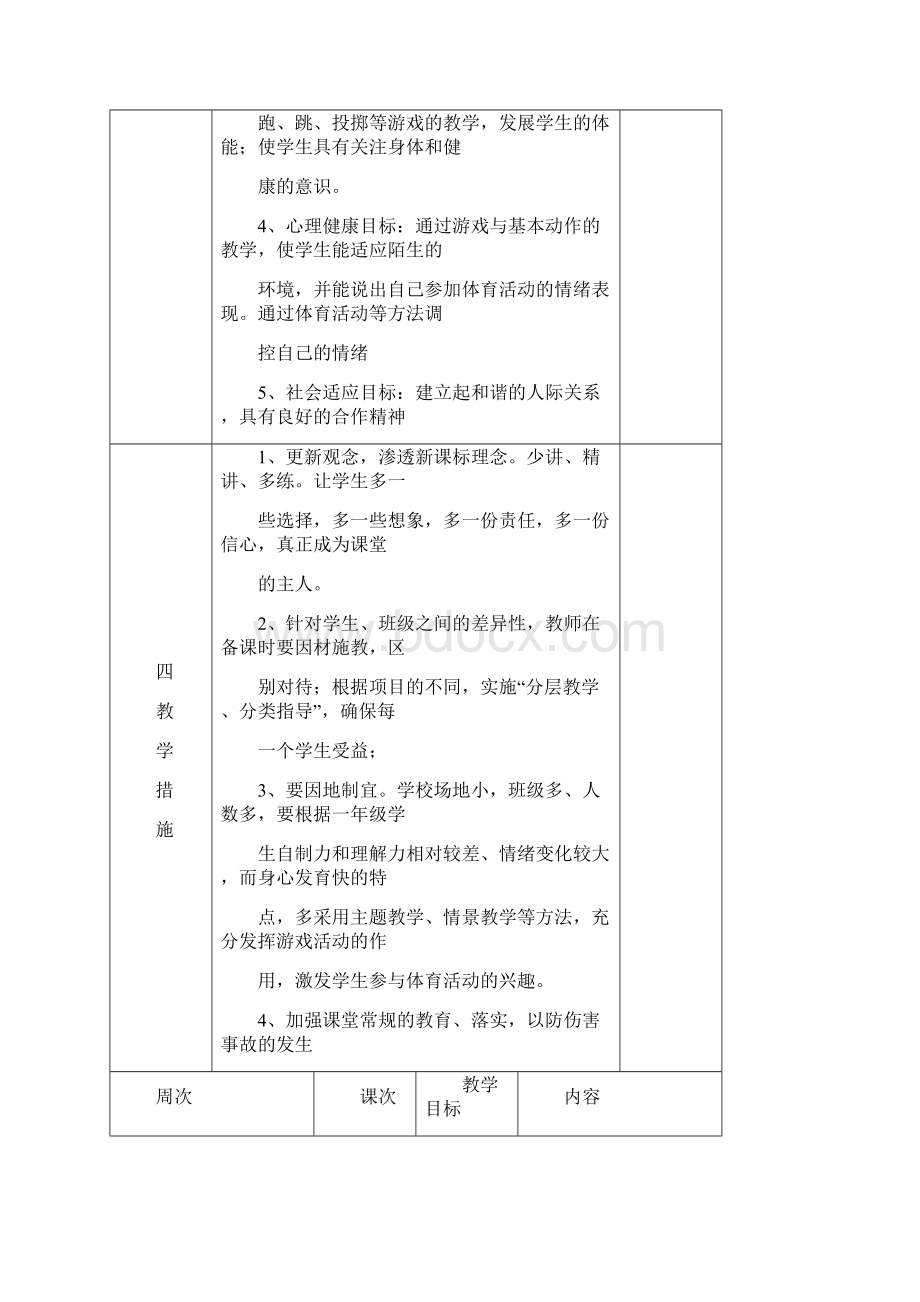 一年级上册体育教学计划.docx_第2页