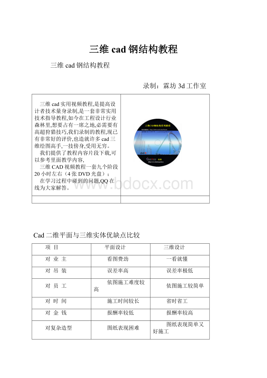 三维cad钢结构教程.docx_第1页