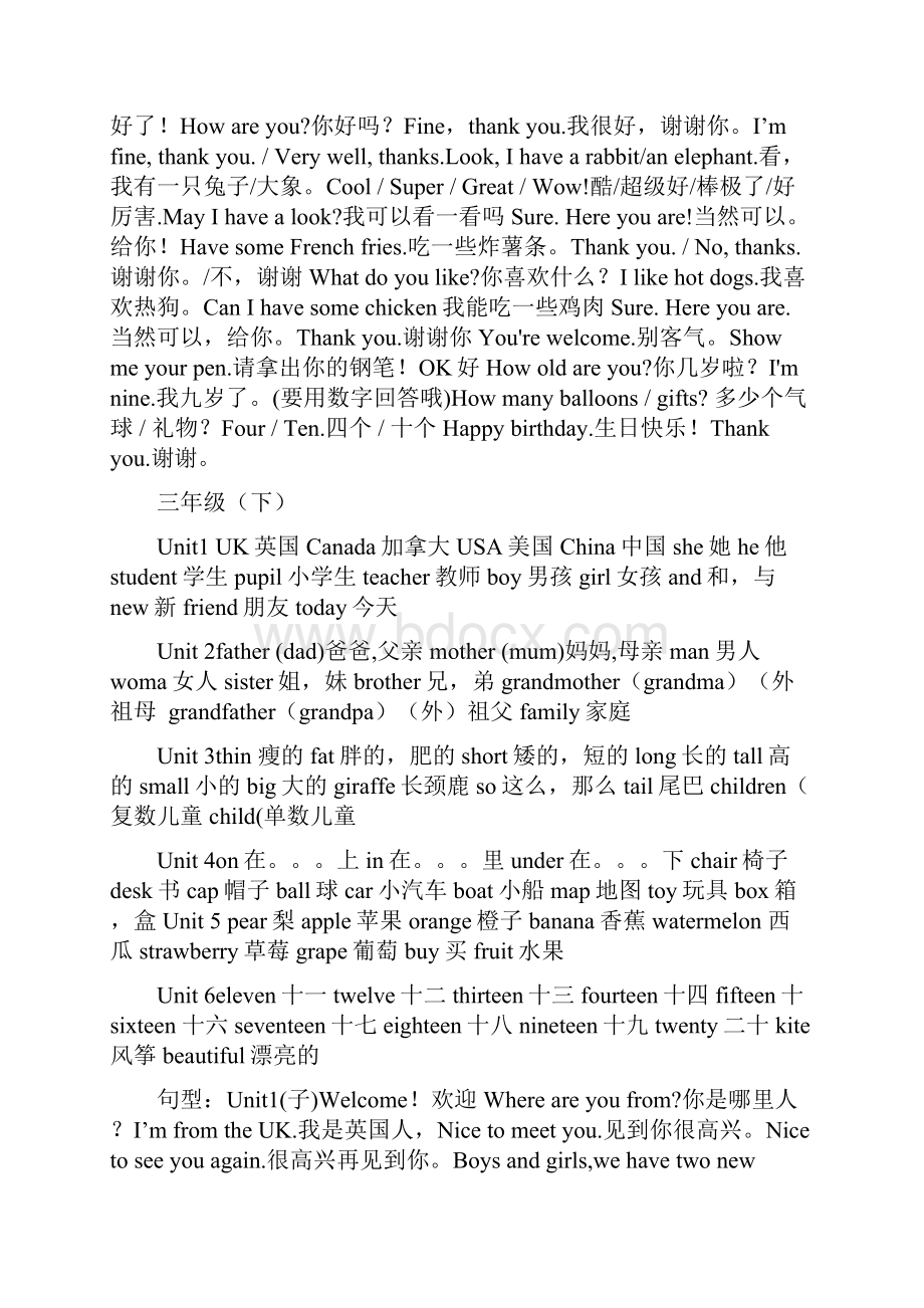 最新人教版小学英语36年级复习资料.docx_第2页